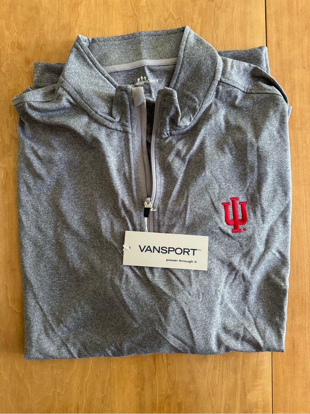 Vansport Men's Indiana Grey Quarter-Zip Pullover Hoodie